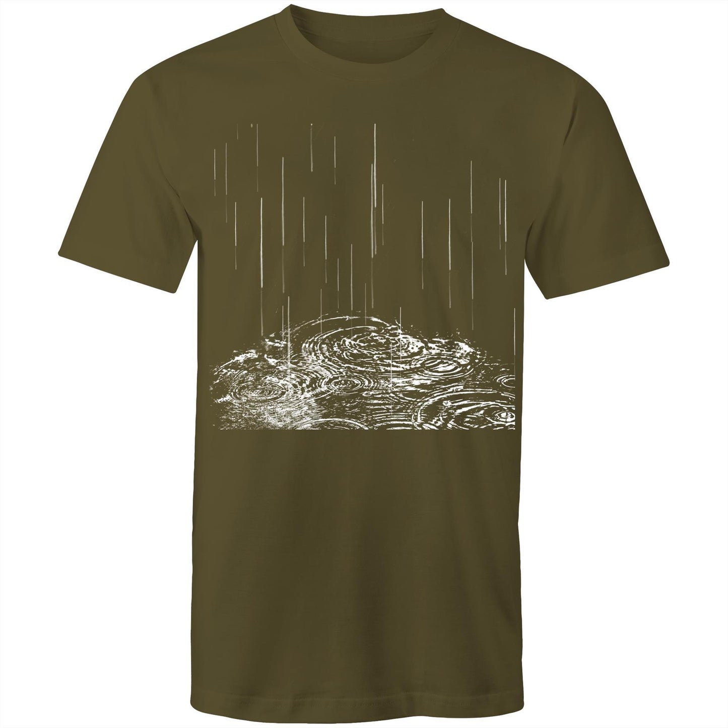 Men's Earthfolk Printed T shirt - Rain Drops - The Crescent Moon