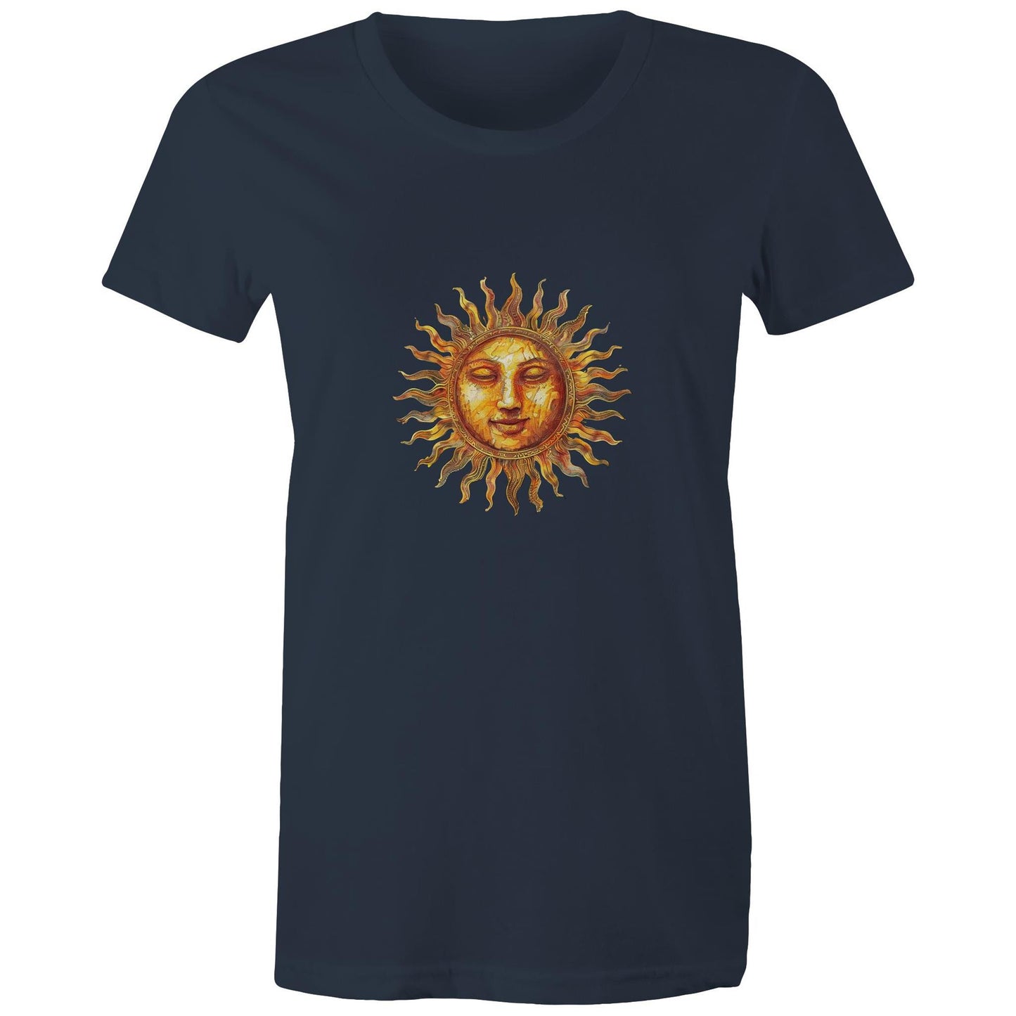 Earthfolk Printed T shirt - Women's Relaxed Fit - Majestic Sun - The Crescent Moon