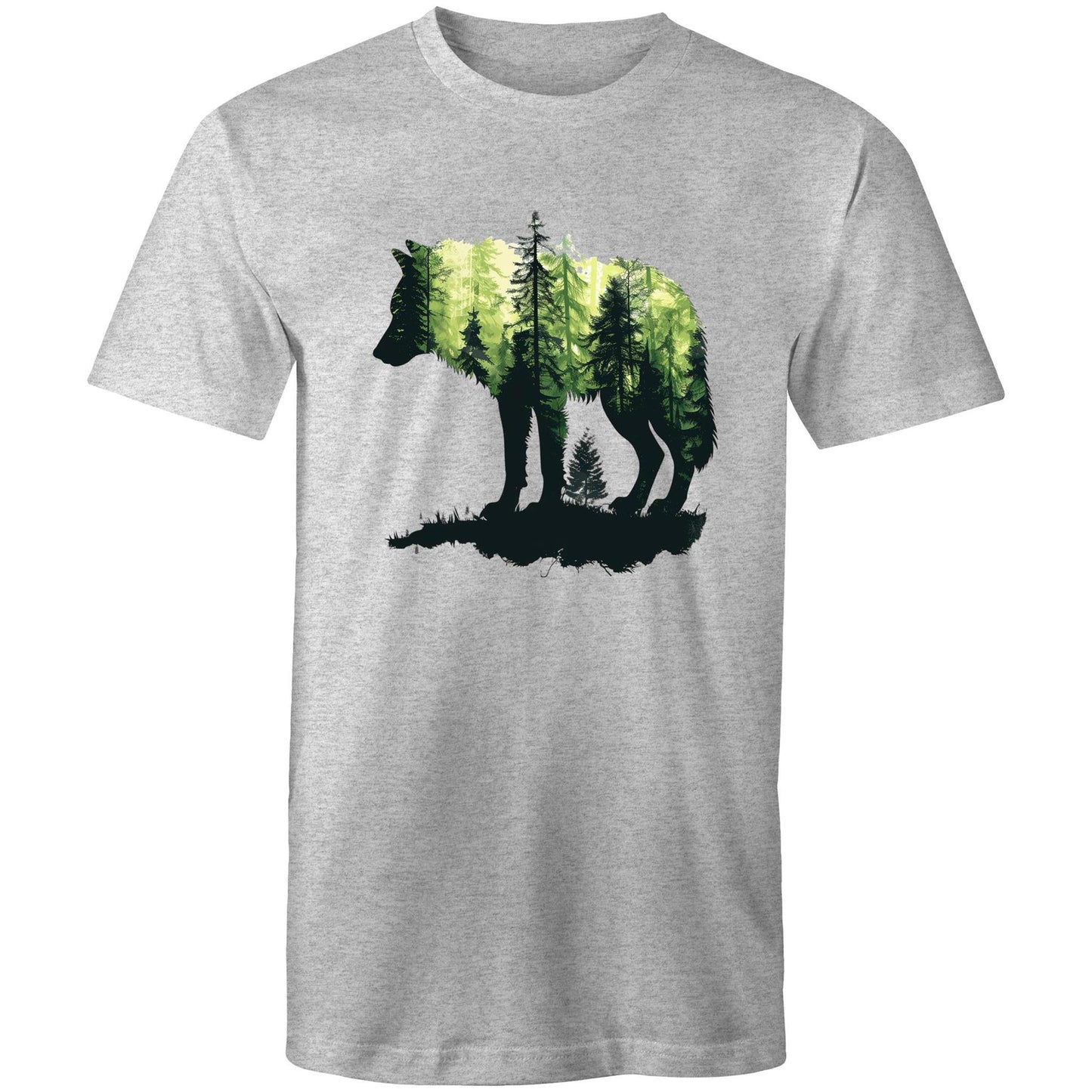 Men's Earthfolk T shirt Forest Wolf - The Crescent Moon