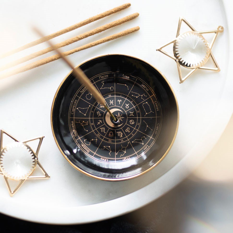 Ceramic Incense Holder - Astrology - The Crescent Moon