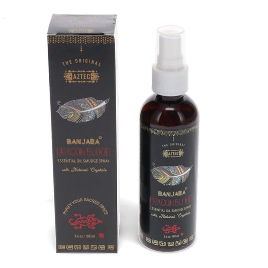 Dragons Blood Resin Smudge Spray with Crystals - The Crescent Moon