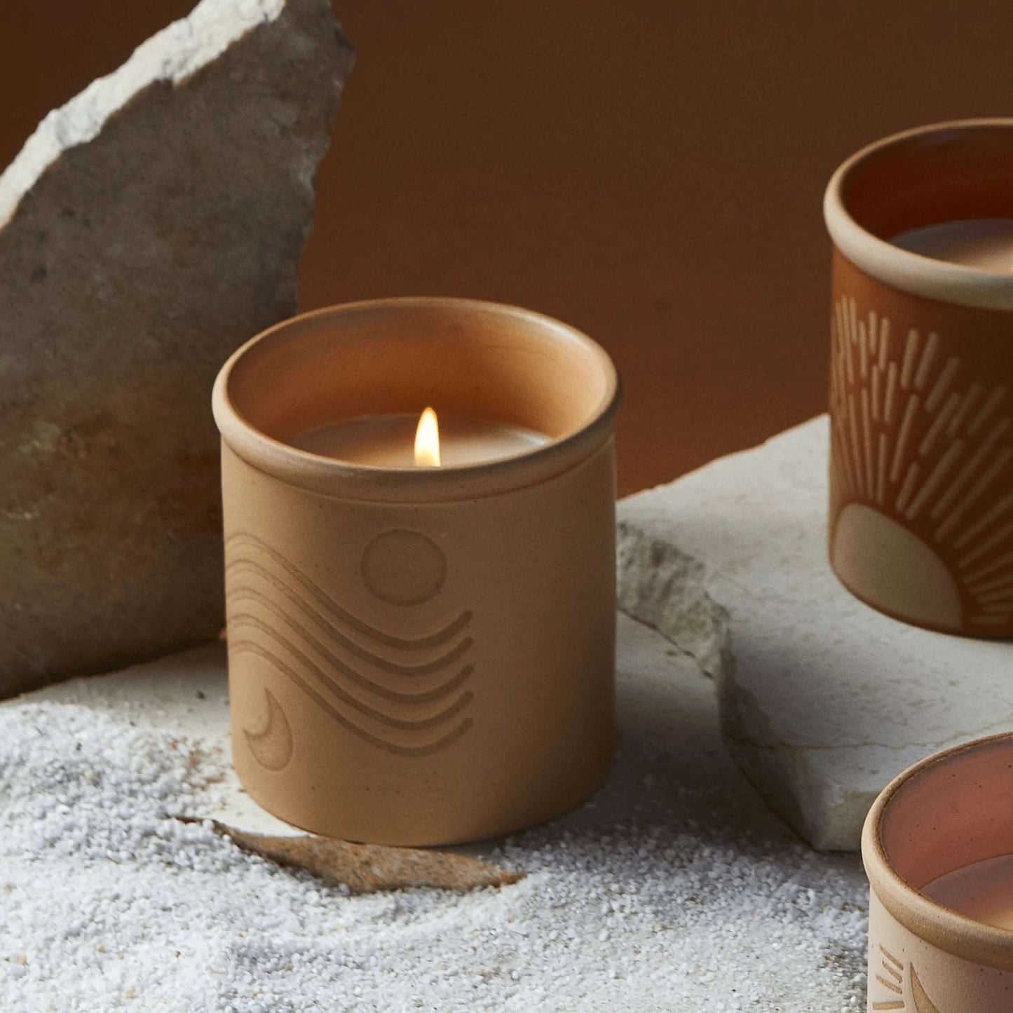 Boho Ceramic Candle - Orange Zest and Bergamot - The Crescent Moon