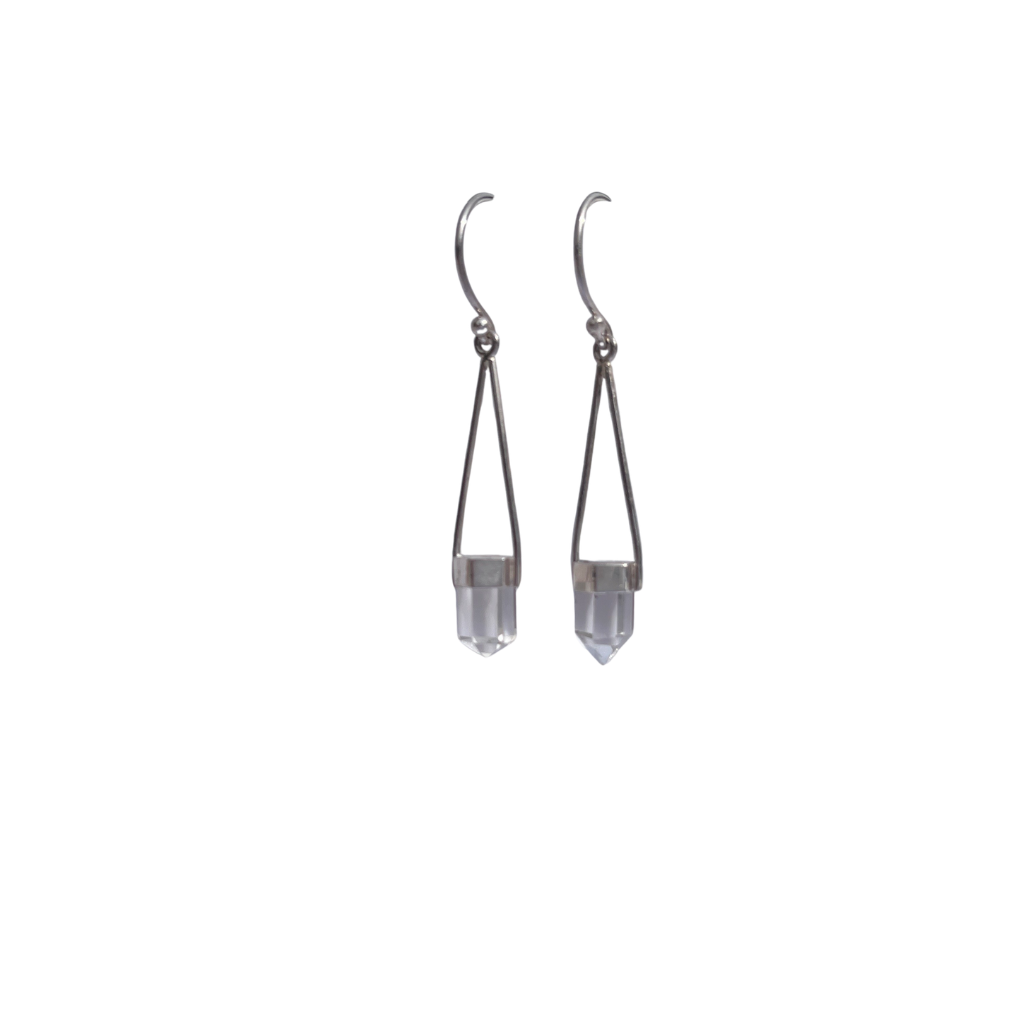 Sterling Silver Clear Quartz Earrings