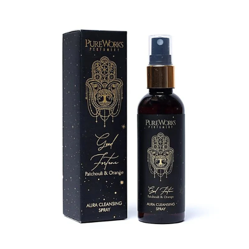 Aura Cleansing Spray - Good Fortune -Patchouli and Orange - The Crescent Moon