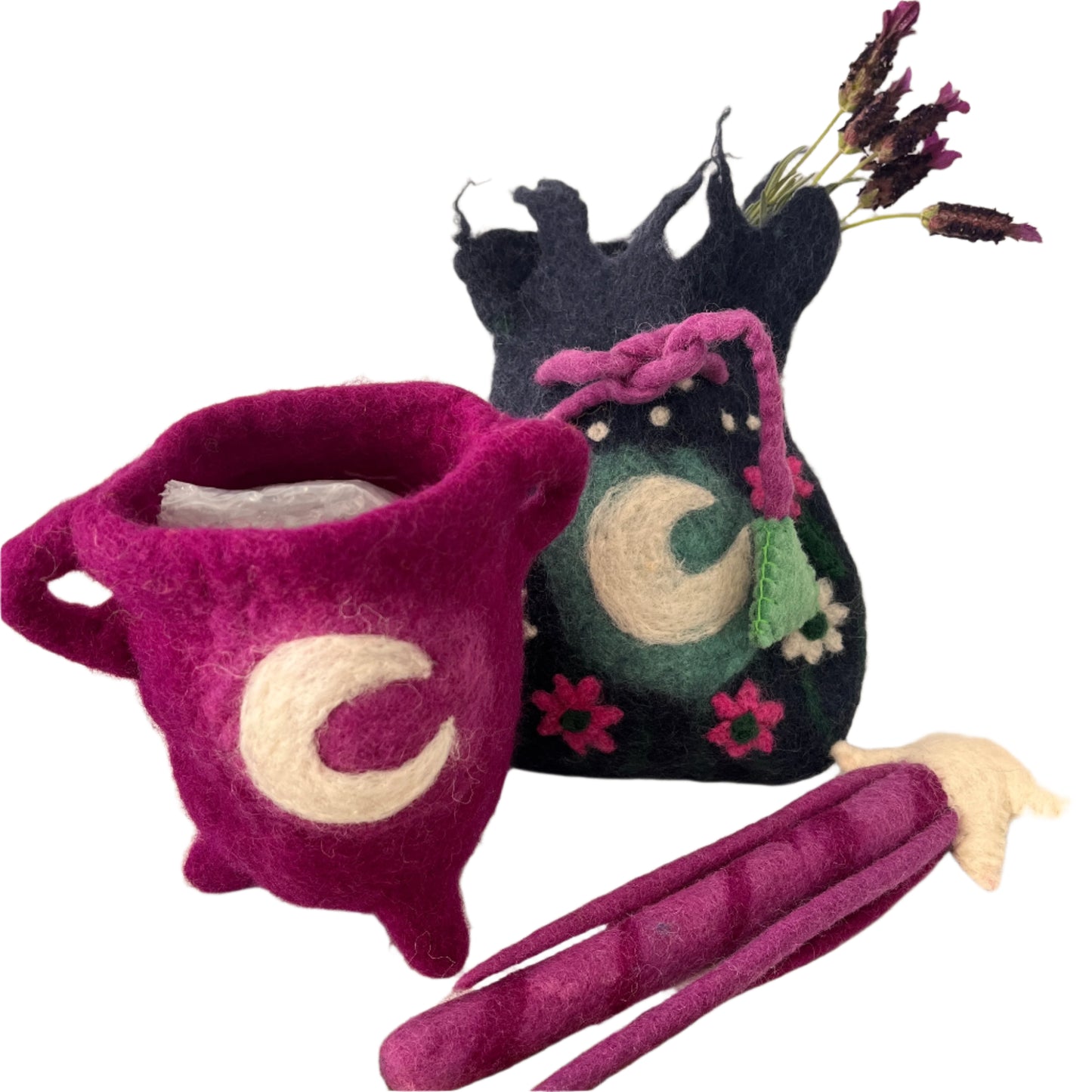 Felt Fairy Wand Purple Potion - Felt Fairy Toys - The Crescent Moon
