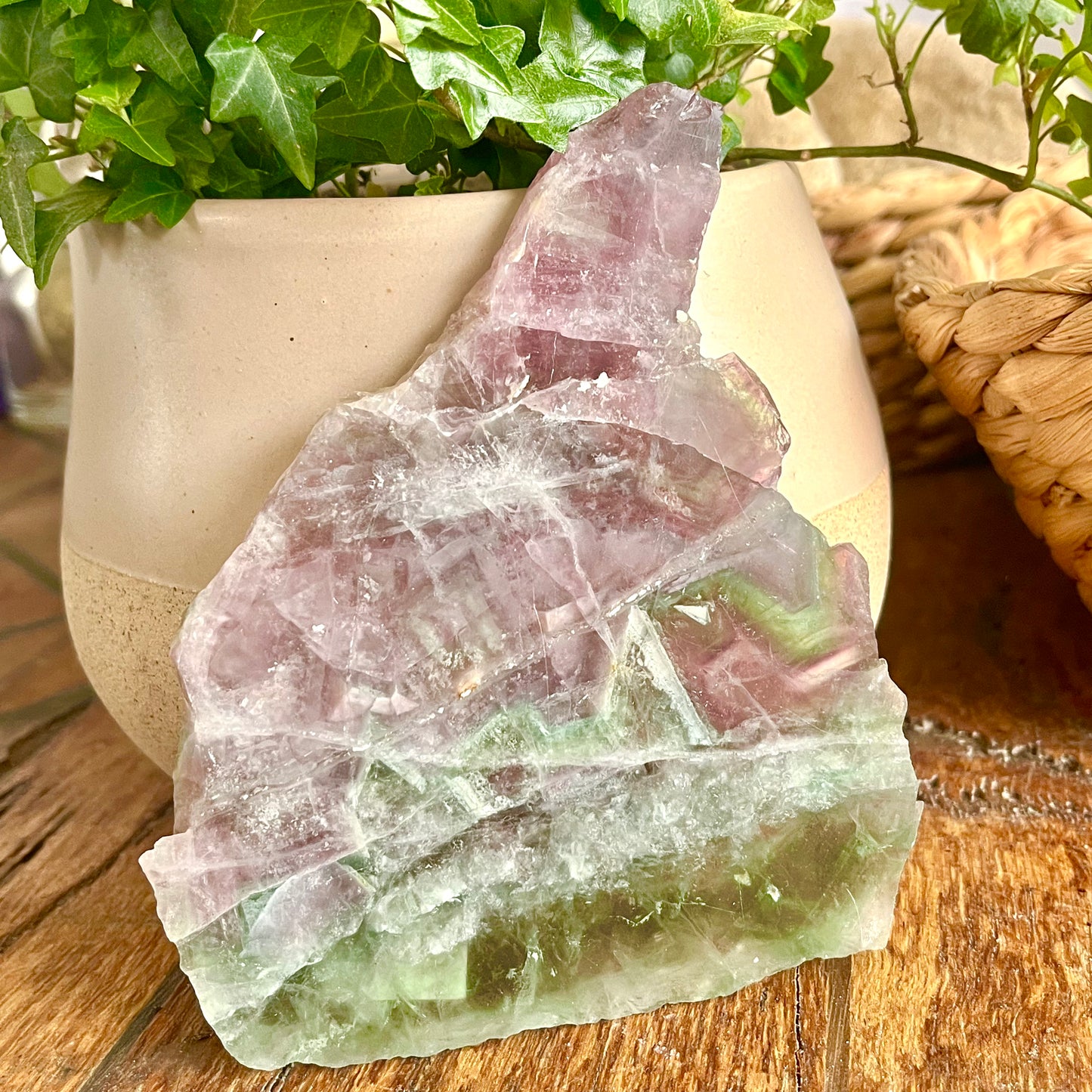 Fluorite Crystal Slab Polished - The Crescent Moon