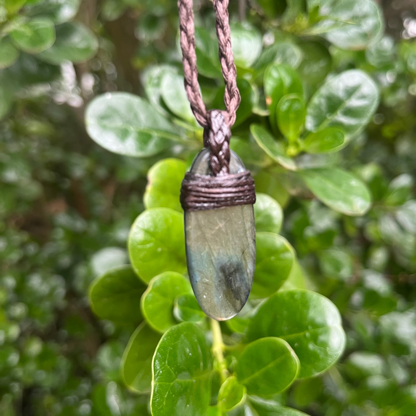 Tribe Talisman macrame Necklace - Labradorite - The Crescent Moon