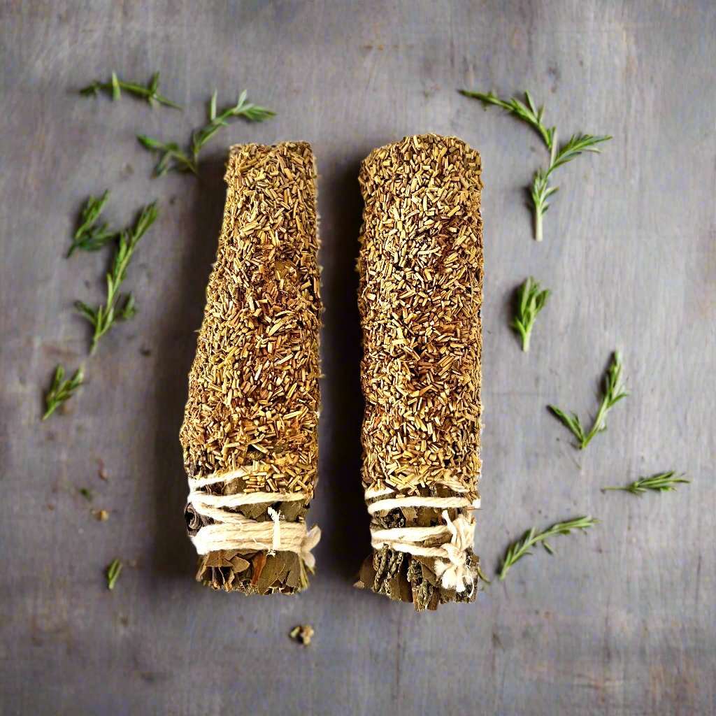 Rosemary Smudge Stick with Eucalyptus and Bay Leaf - The Crescent Moon