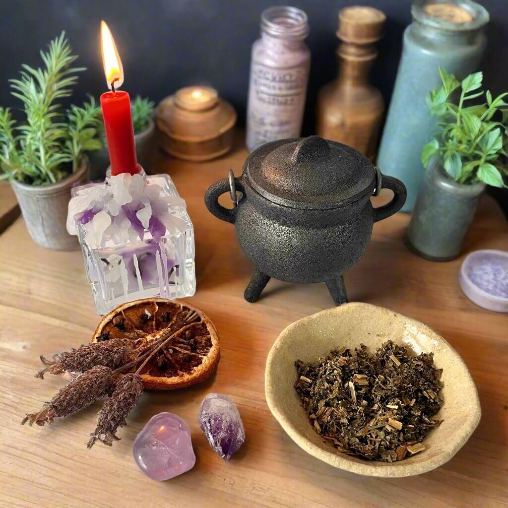Magickal Sacred Herb Blend - Material Protection - The Crescent Moon