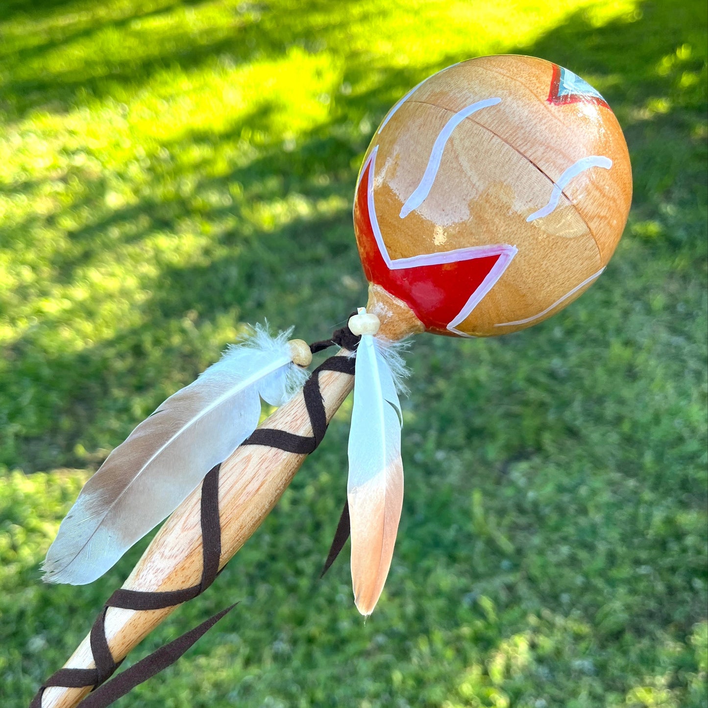Shamanic Feather Shaker - Maraca - The Crescent Moon