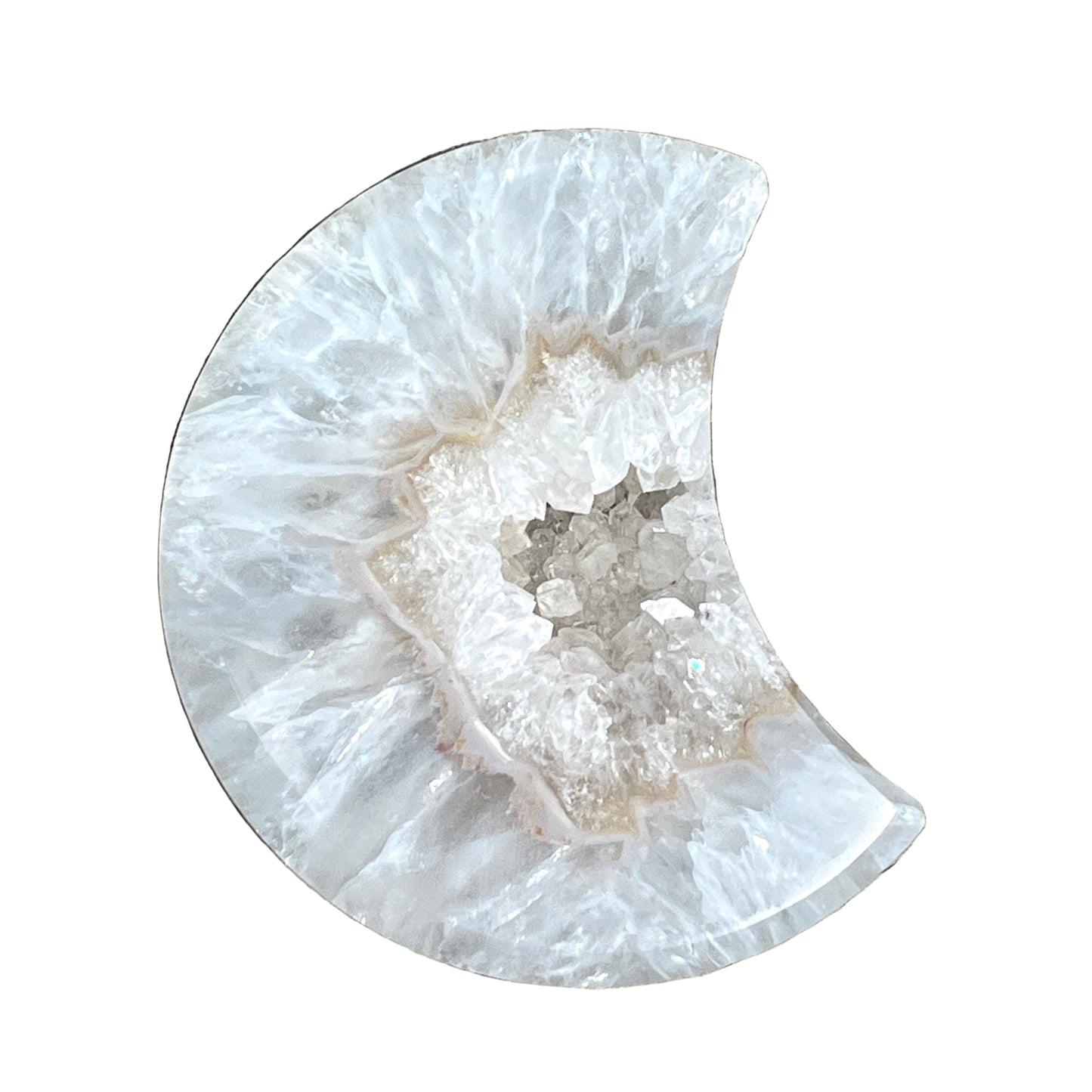 Agate Crystal Crescent Moon Geode