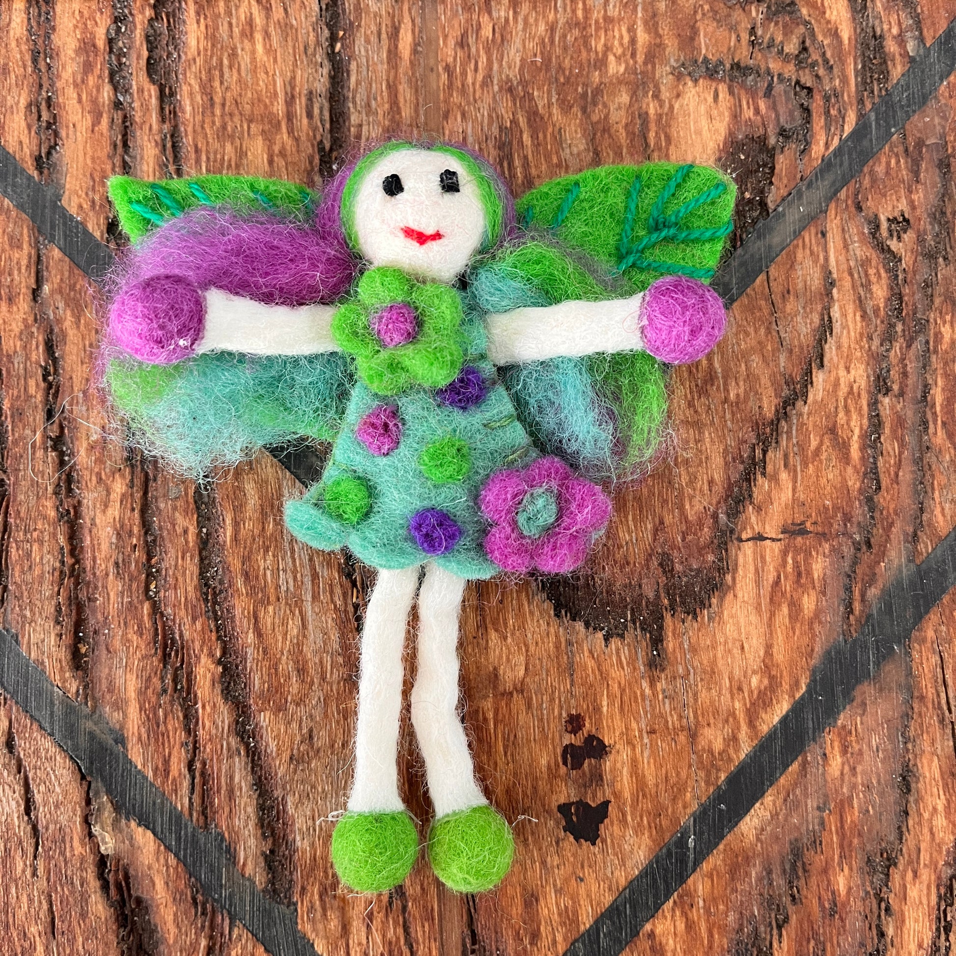 Felt Fairy - Enchanted Green Fairy - The Crescent Moon