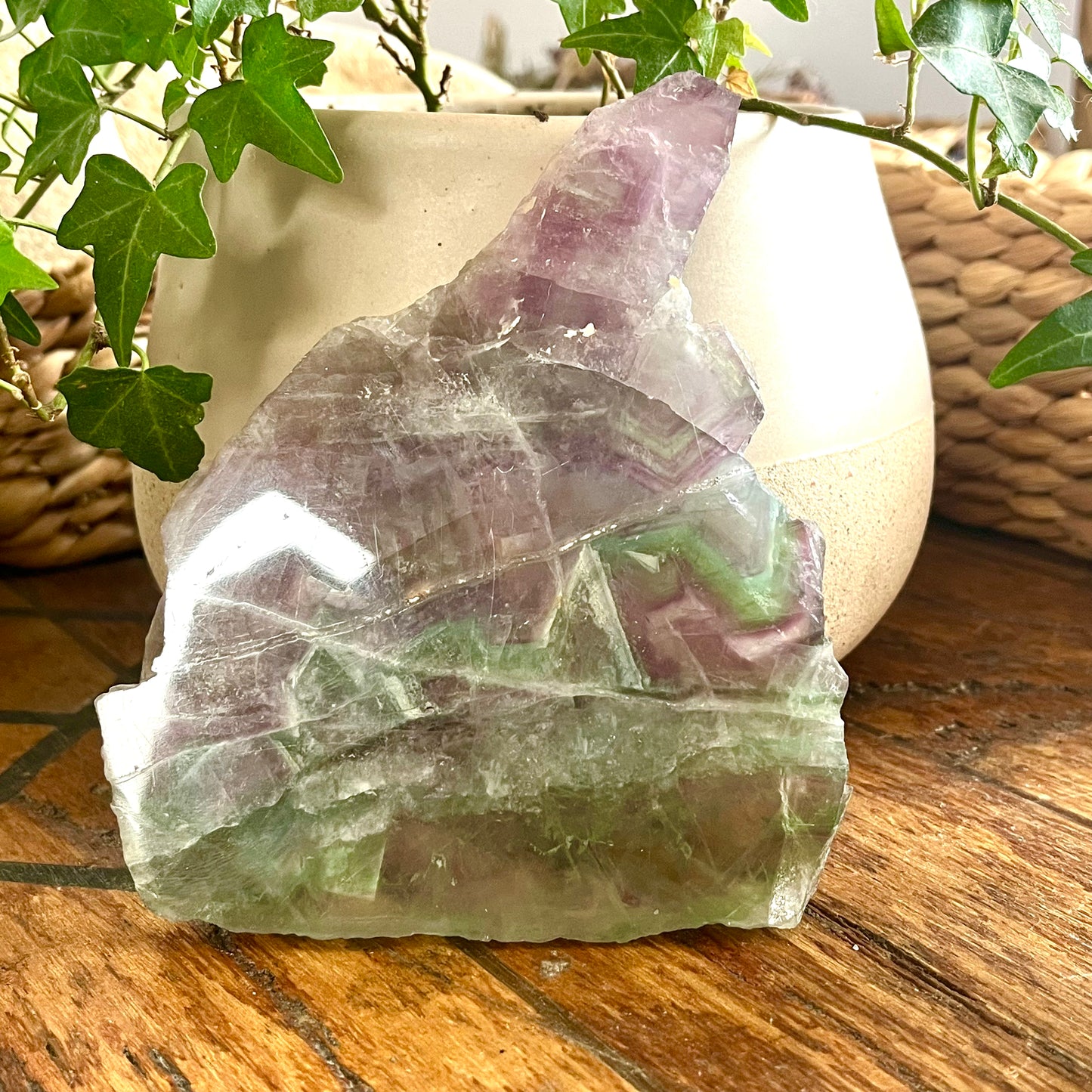 Fluorite Crystal Slab Polished - The Crescent Moon
