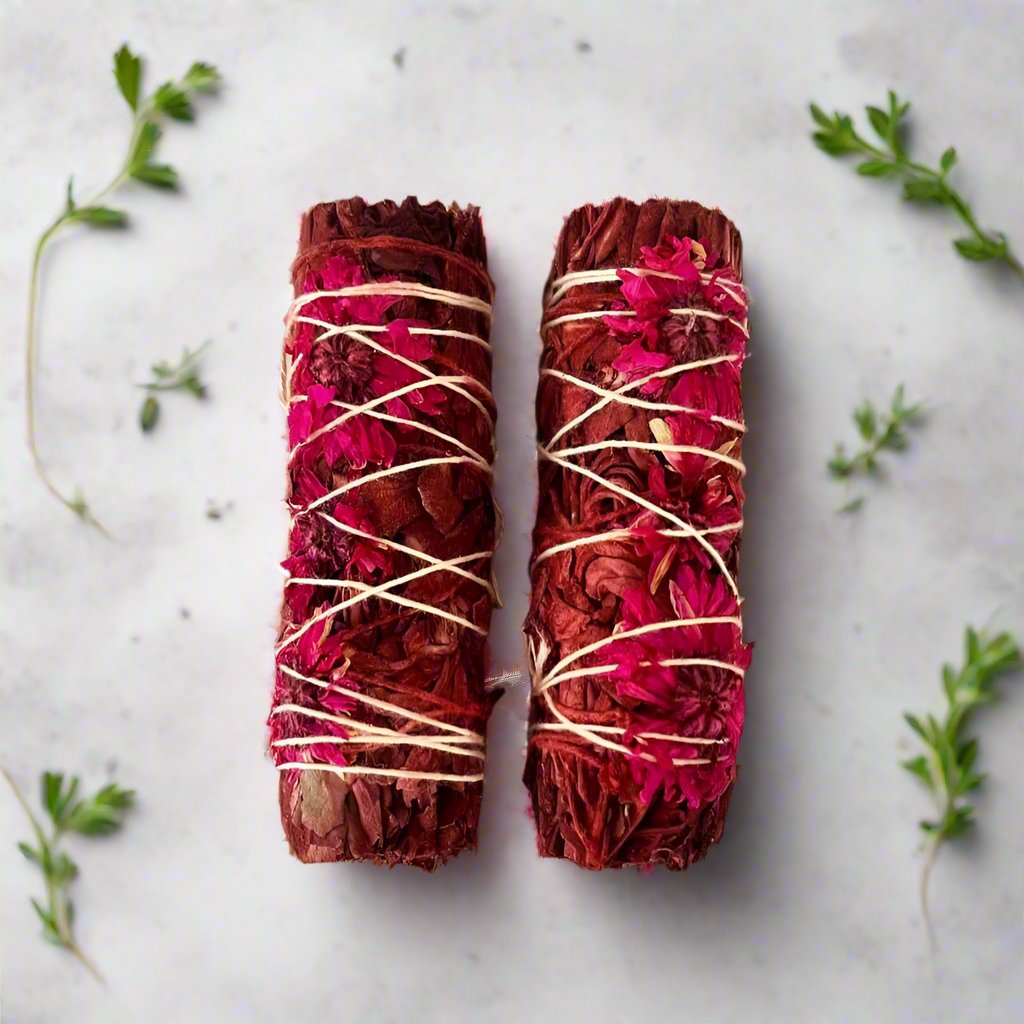Dragons Blood and White Sage Smudge Stick - The Crescent Moon