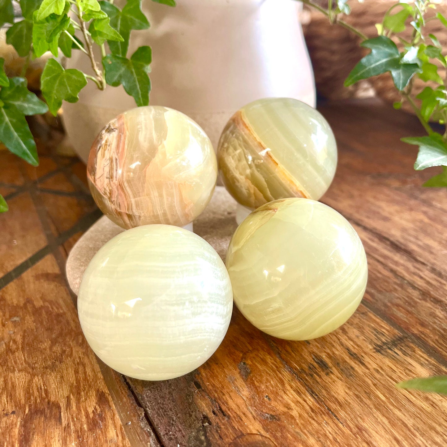 Banded Calcite Sphere, Small - The Crescent Moon
