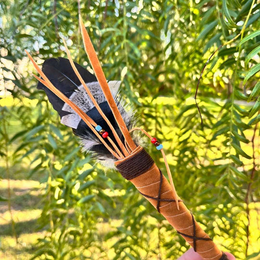 Smudging Feather Wand Small - The Crescent Moon