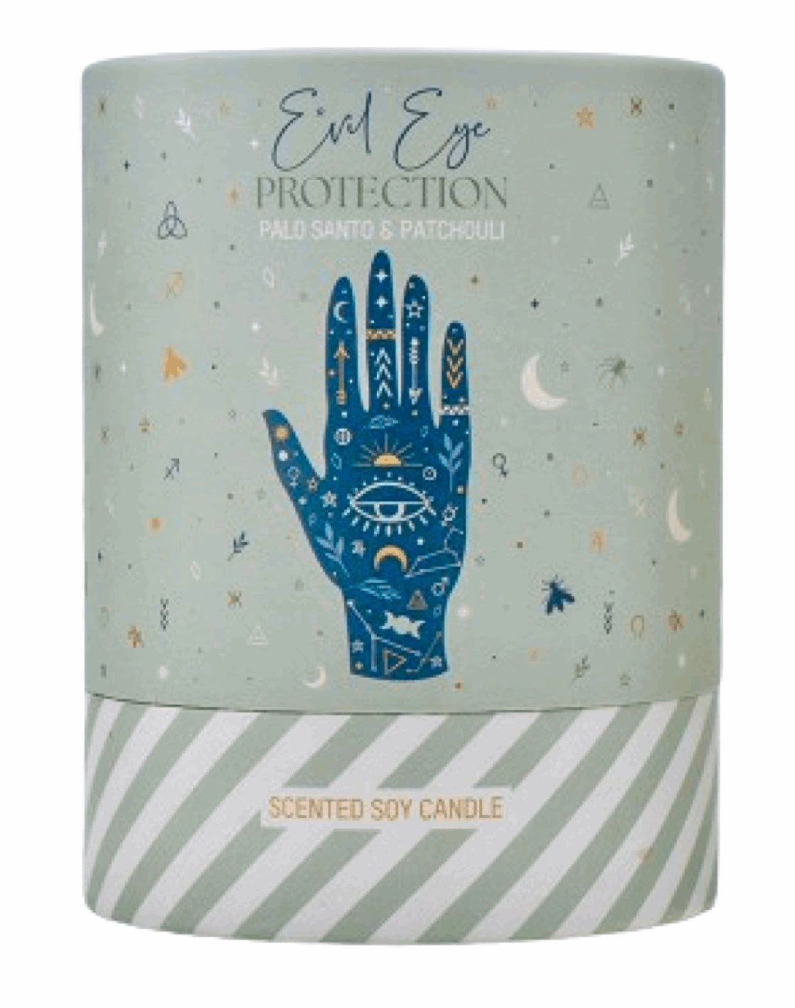 Palo Santo and Patchouli Soy Candle - Evil Eye - The Crescent Moon