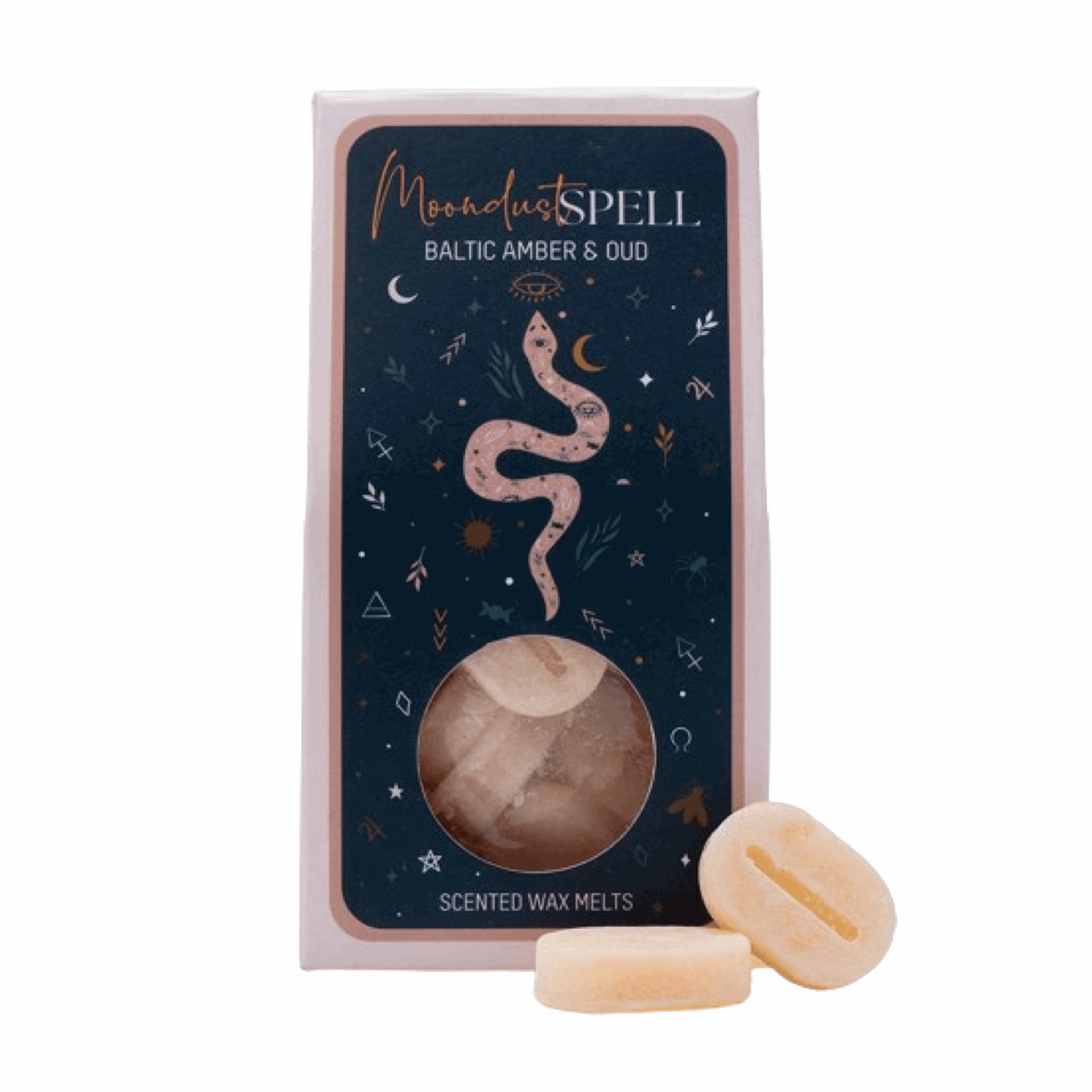 Baltic Amber and Oud Wax Melts - Moondust Spell - The Crescent Moon