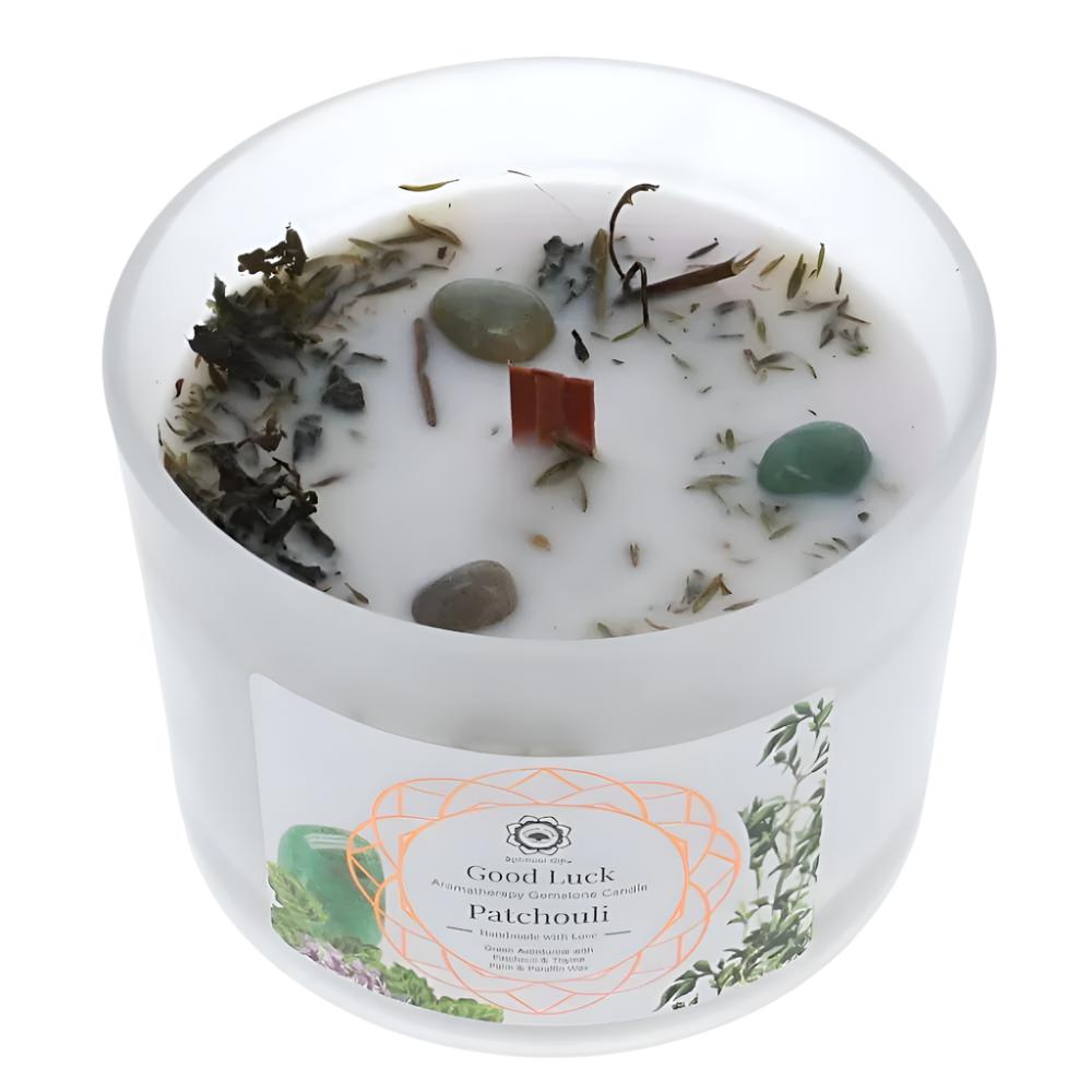 Patchouli and Thyme Crystal Candle - The Crescent Moon