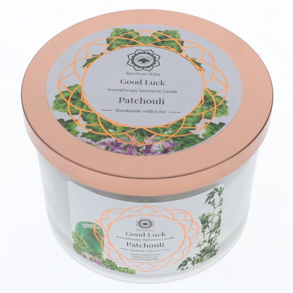 Patchouli and Thyme Crystal Candle - The Crescent Moon