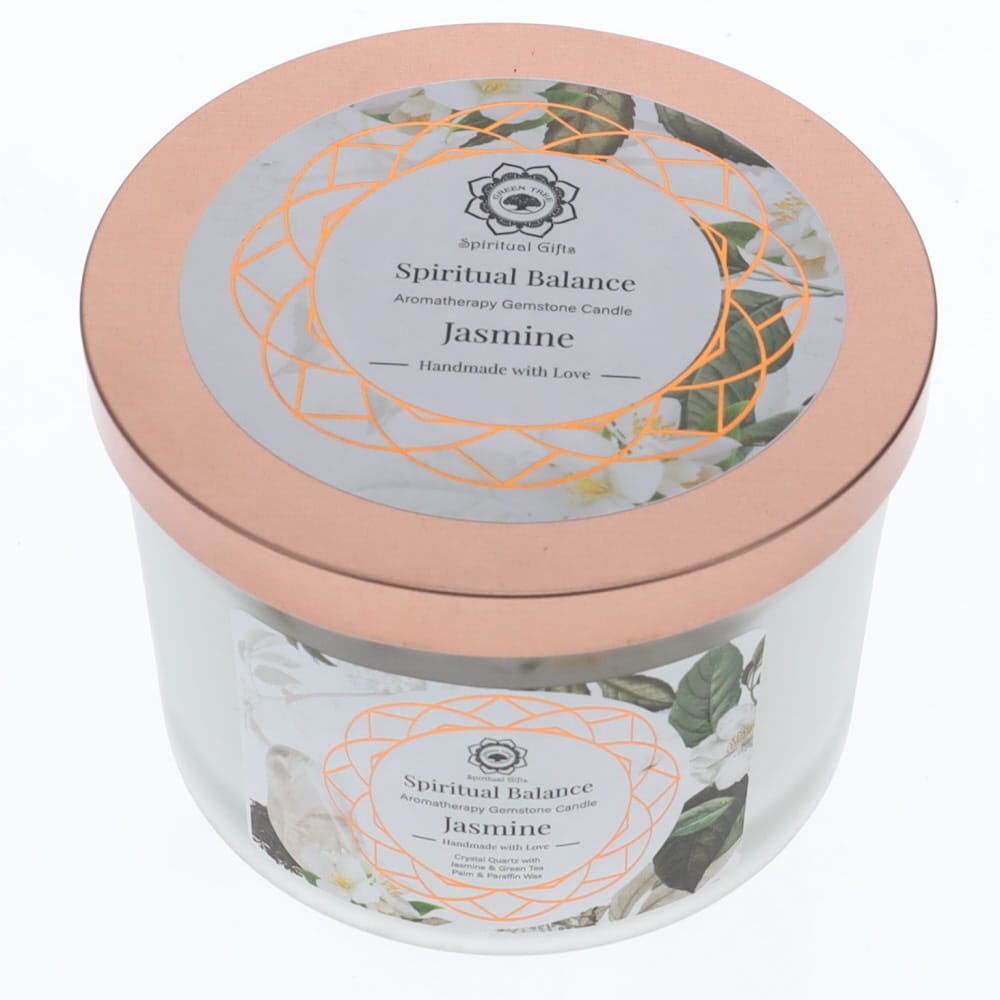 Jasmine and Green Tea Crystal Candle - The Crescent Moon