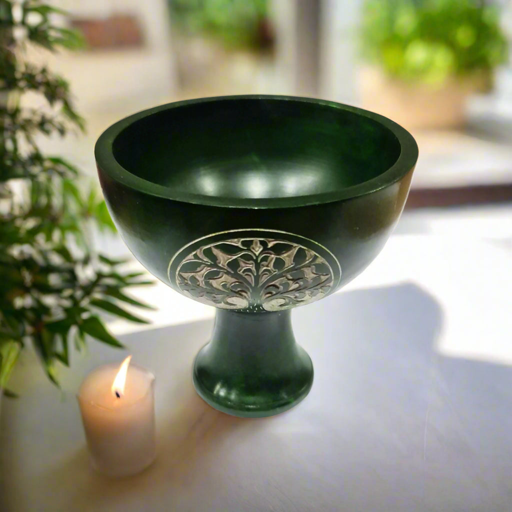 Charcoal Incense Burner Green Soapstone