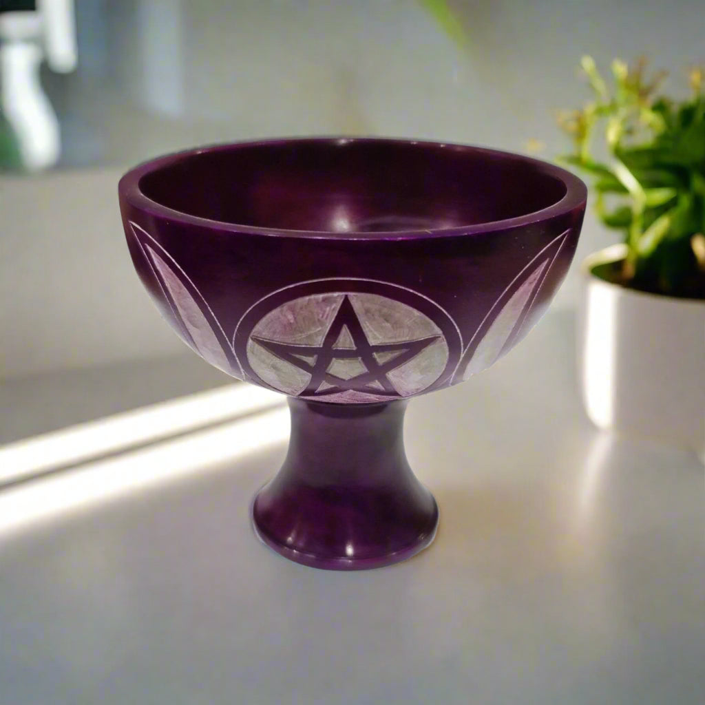 Charcoal Incense Burner Purple Soap Stone