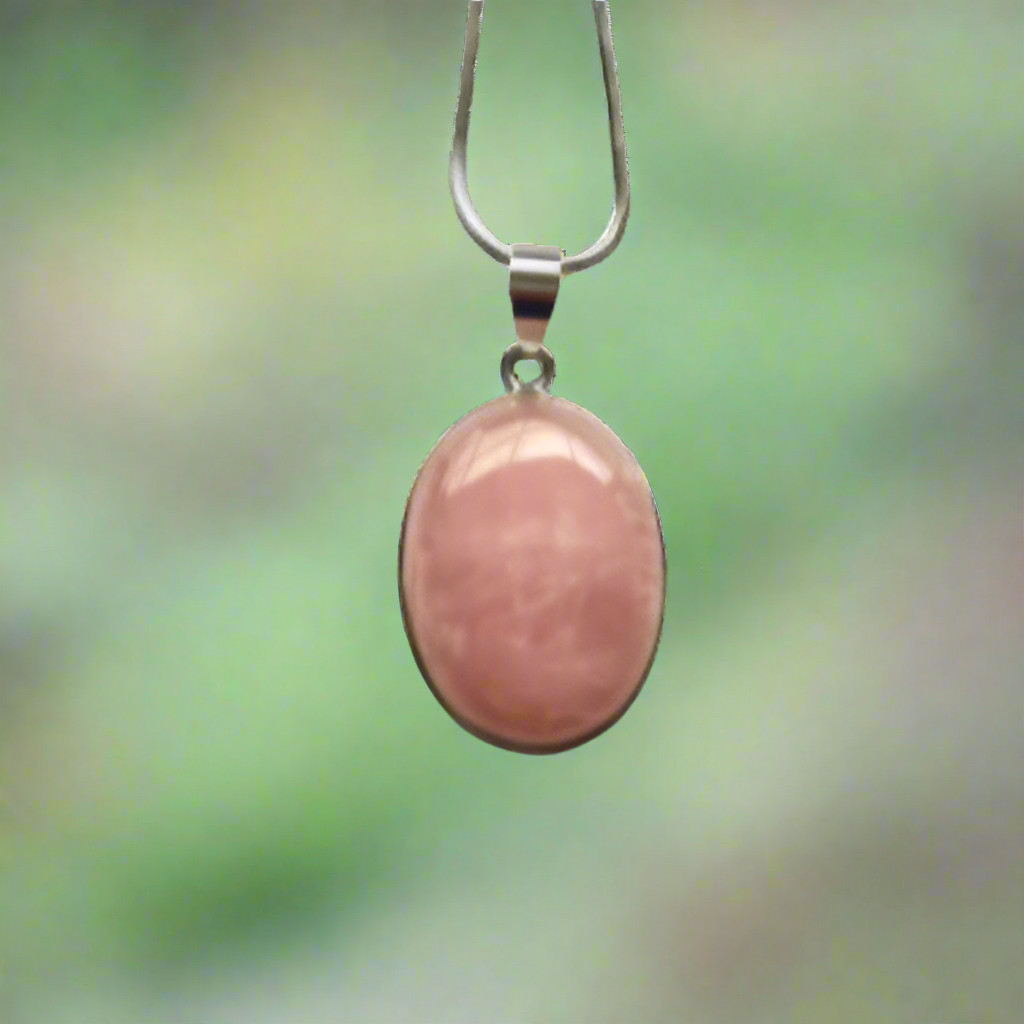 Sterling Silver Rose Quartz Pendant