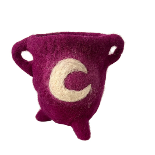 Felt Cauldron - Lunar Cycle Purple - The Crescent Moon