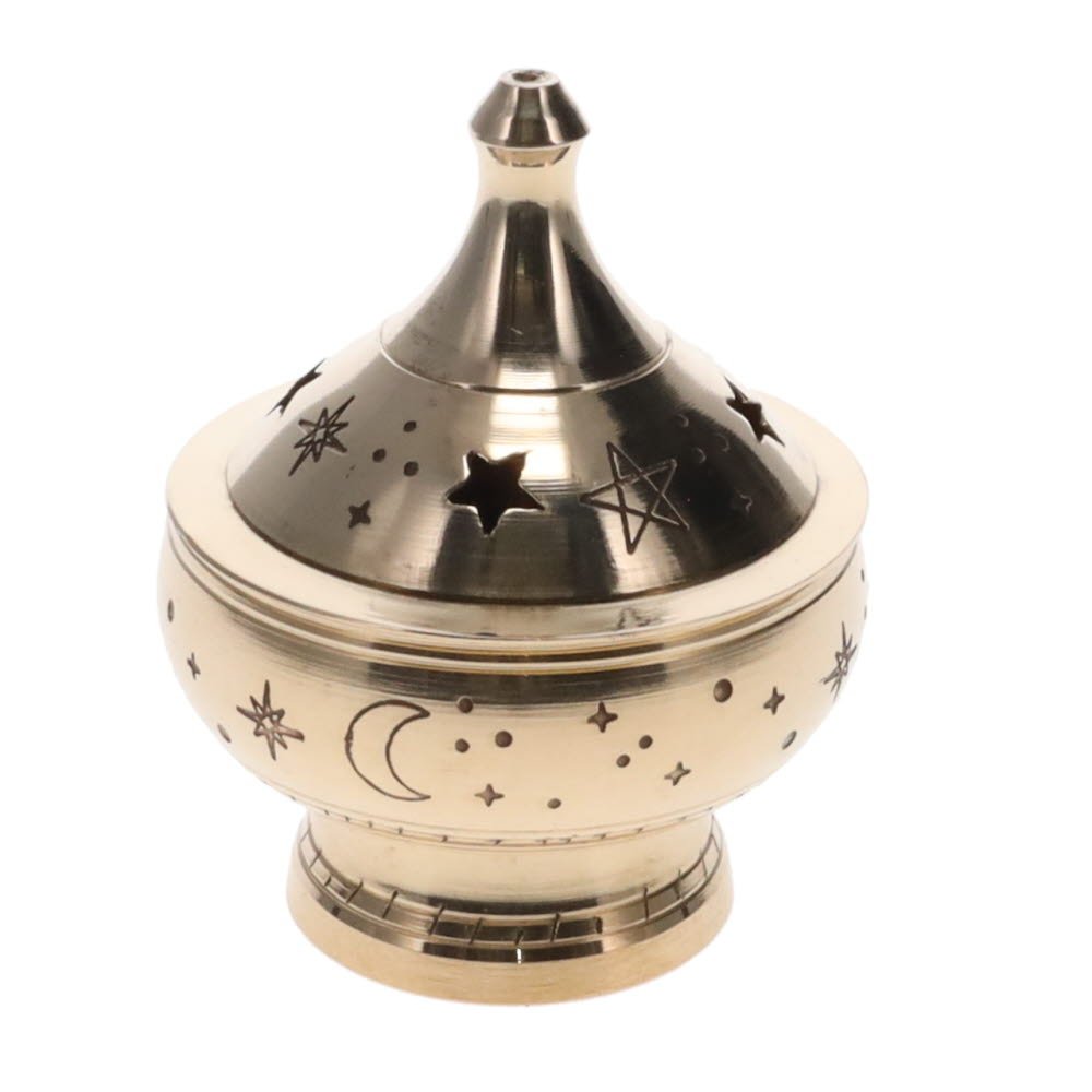 Brass Incense Burner - Decorative Celestial Design