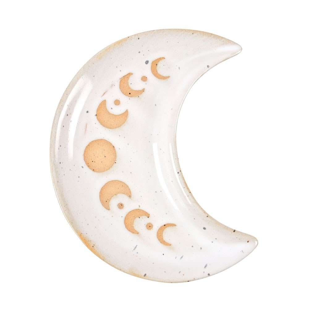 Ceramic Crescent Moon Trinket & Smudge Tray