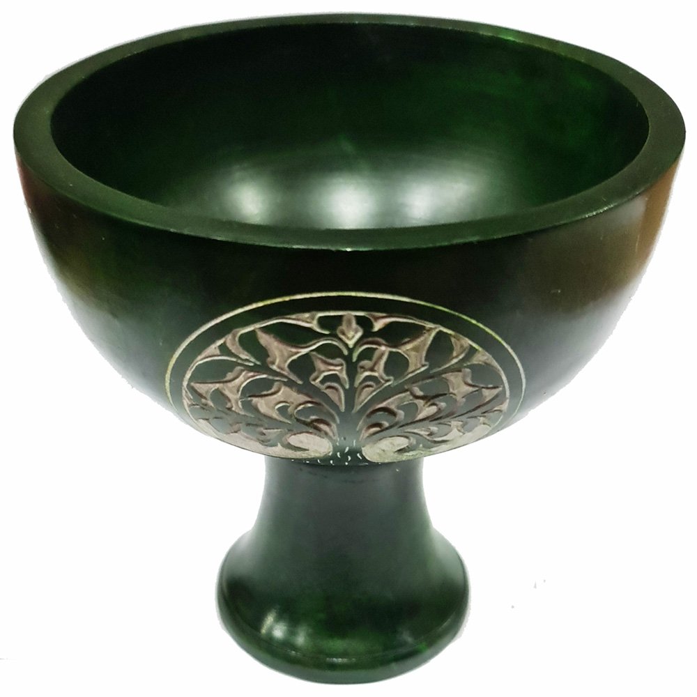 Charcoal Incense Burner Green Soapstone
