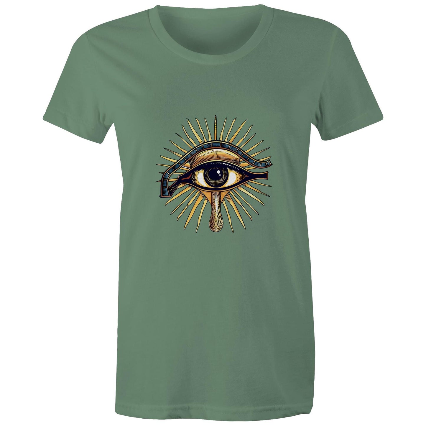 Women's Earthfolk T shirt - Eye of Horus - The Crescent Moon