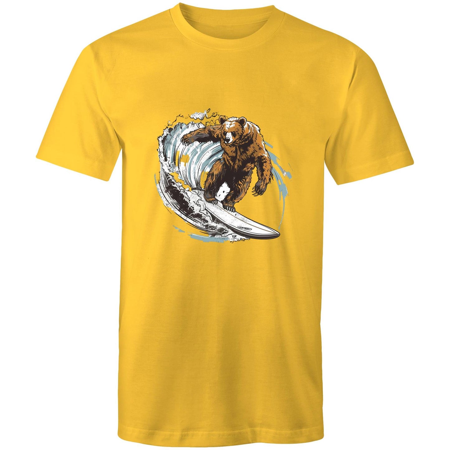 Men's Earthfolk T shirt - Grizzly Surfer - The Crescent Moon