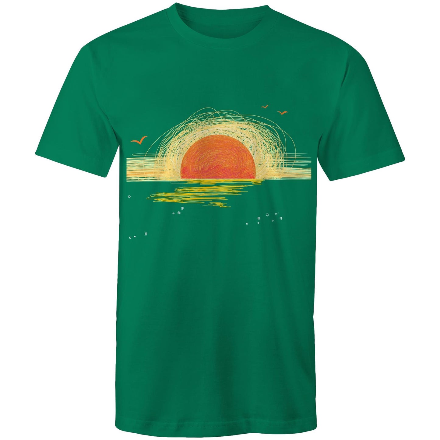 Earthfolk Printed T Shirt - Mens Relaxed Fit - Sunrise Sketch - The Crescent Moon