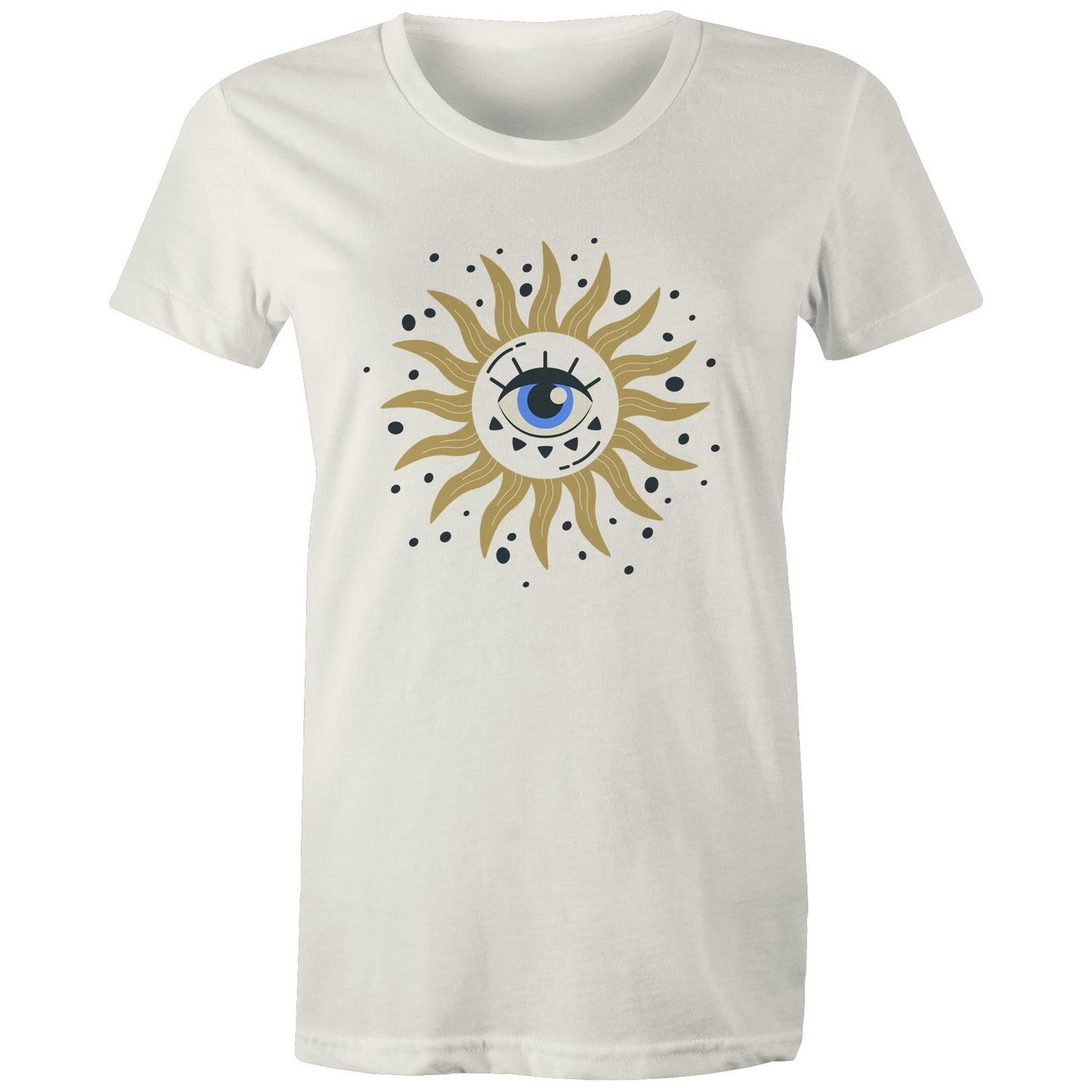 Women's earthfolk T shirt - Eye to the Soul - The Crescent Moon