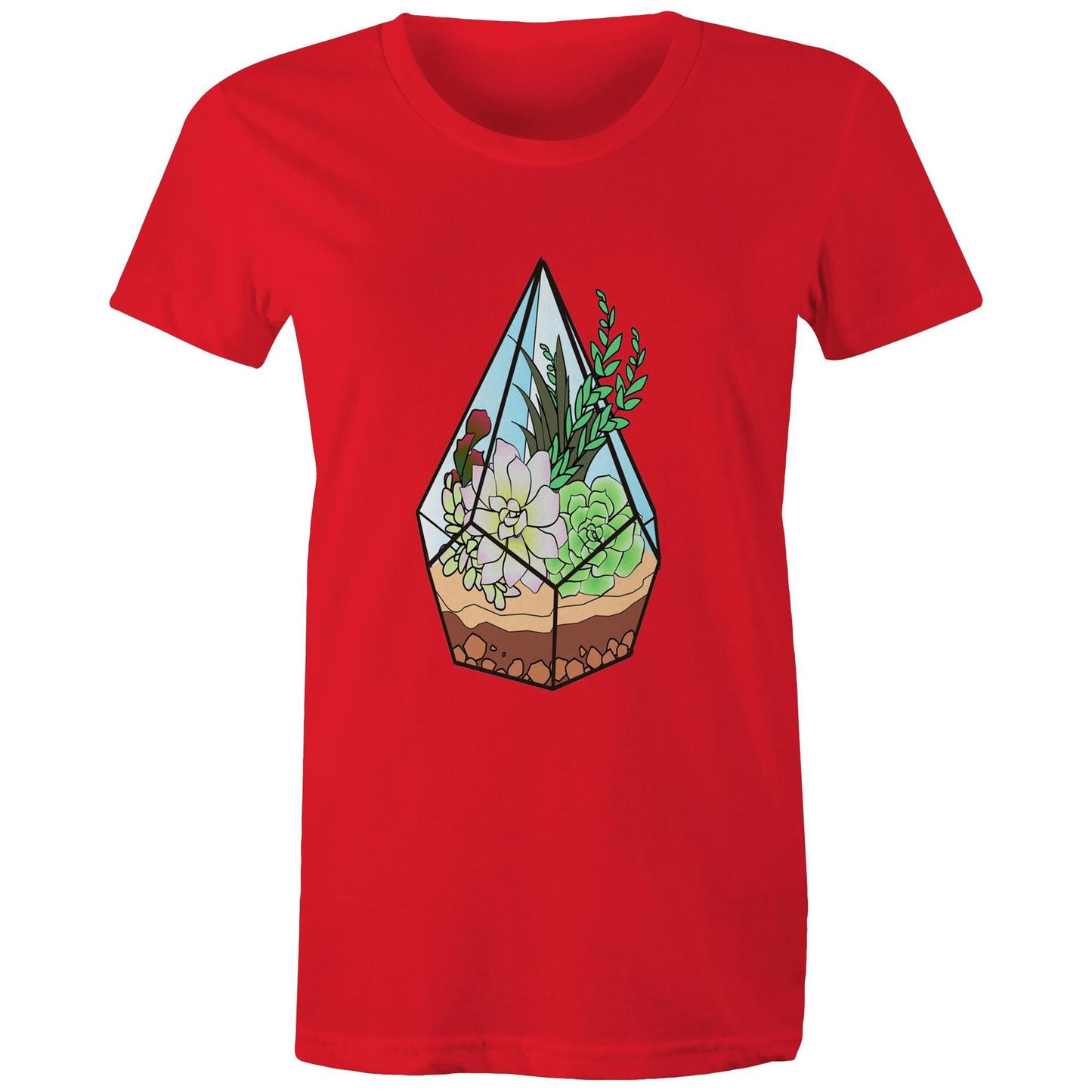 Women's Earthfolk Printed T shirt - Terrarium - The Crescent Moon