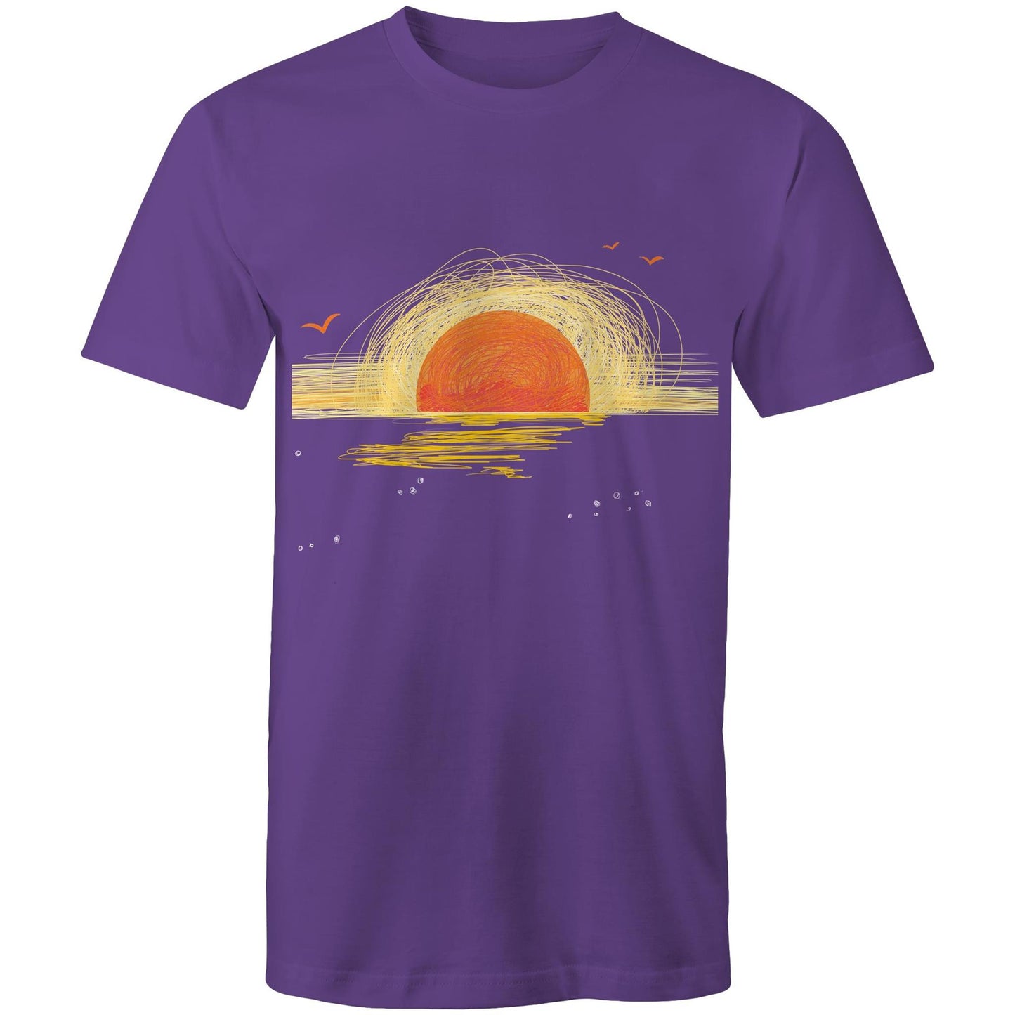 Earthfolk Printed T Shirt - Mens Relaxed Fit - Sunrise Sketch - The Crescent Moon