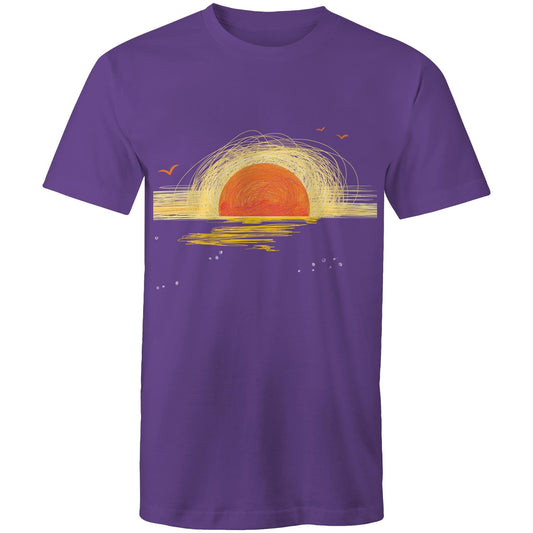 Earthfolk Printed T Shirt - Mens Relaxed Fit - Sunrise Sketch - The Crescent Moon