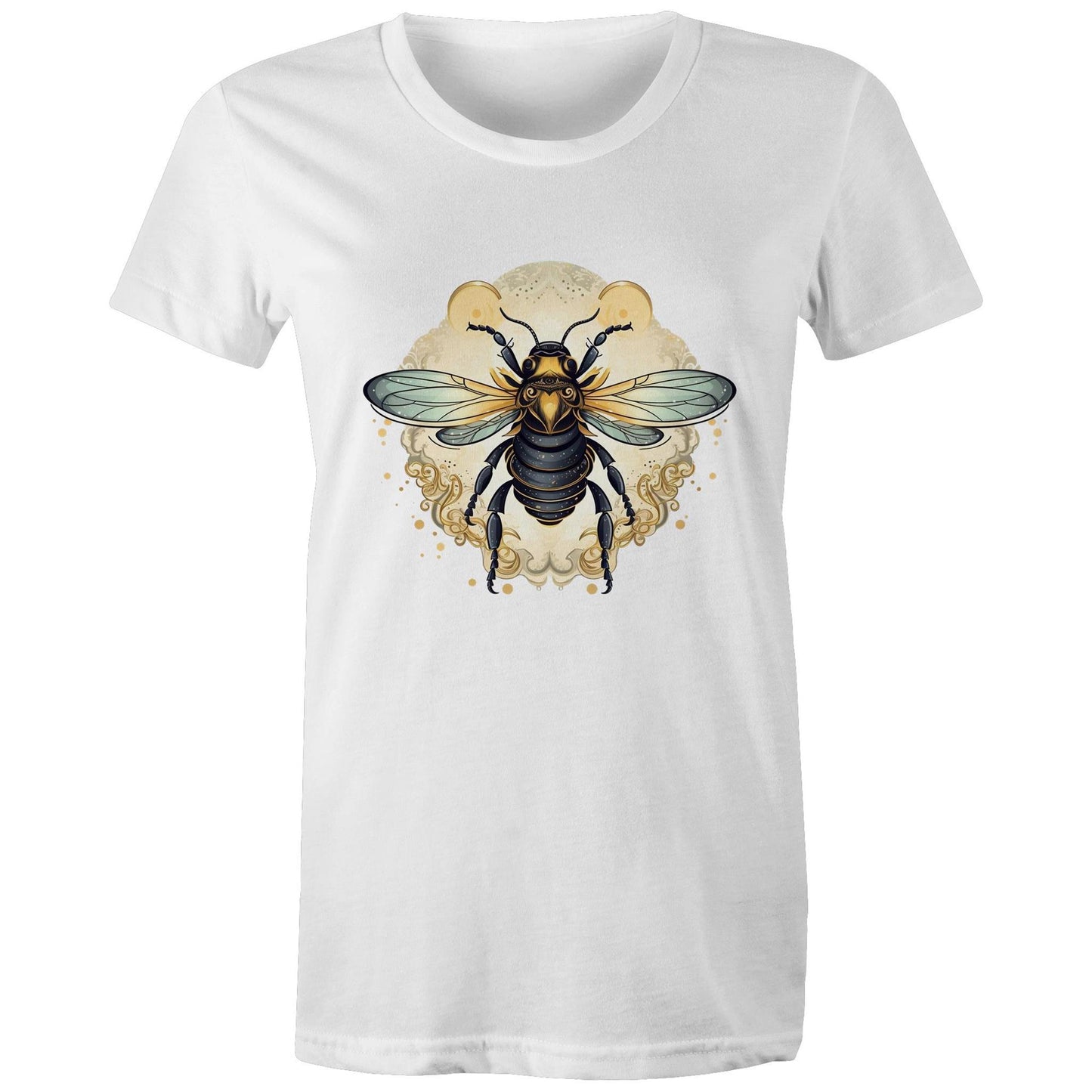 Women's Earthfolk T shirt - Bee Magick - The Crescent Moon