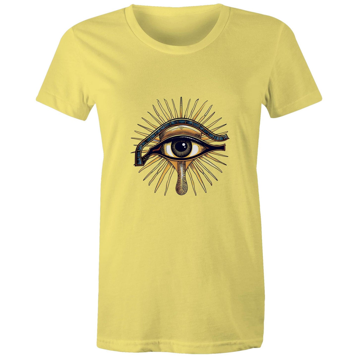 Women's Earthfolk T shirt - Eye of Horus - The Crescent Moon