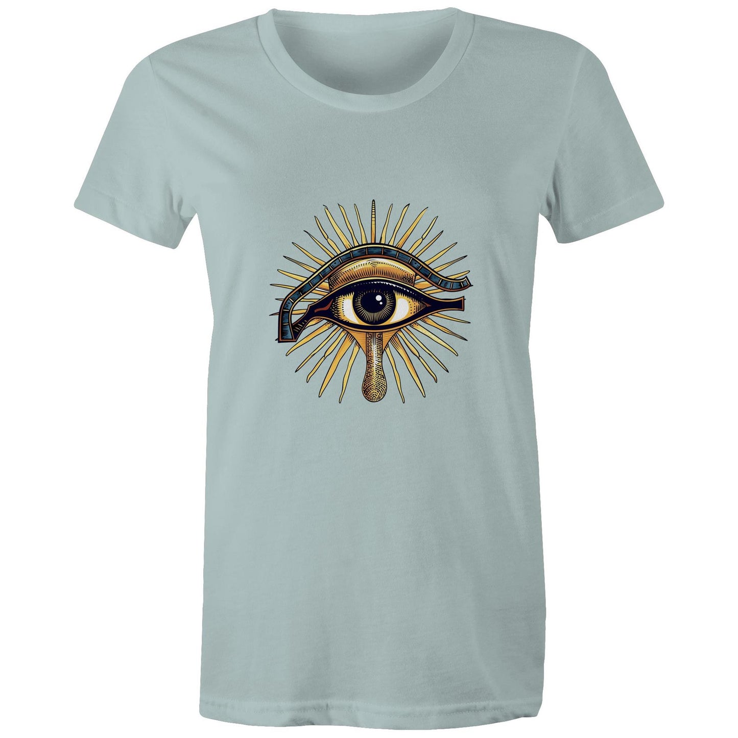 Women's Earthfolk T shirt - Eye of Horus - The Crescent Moon