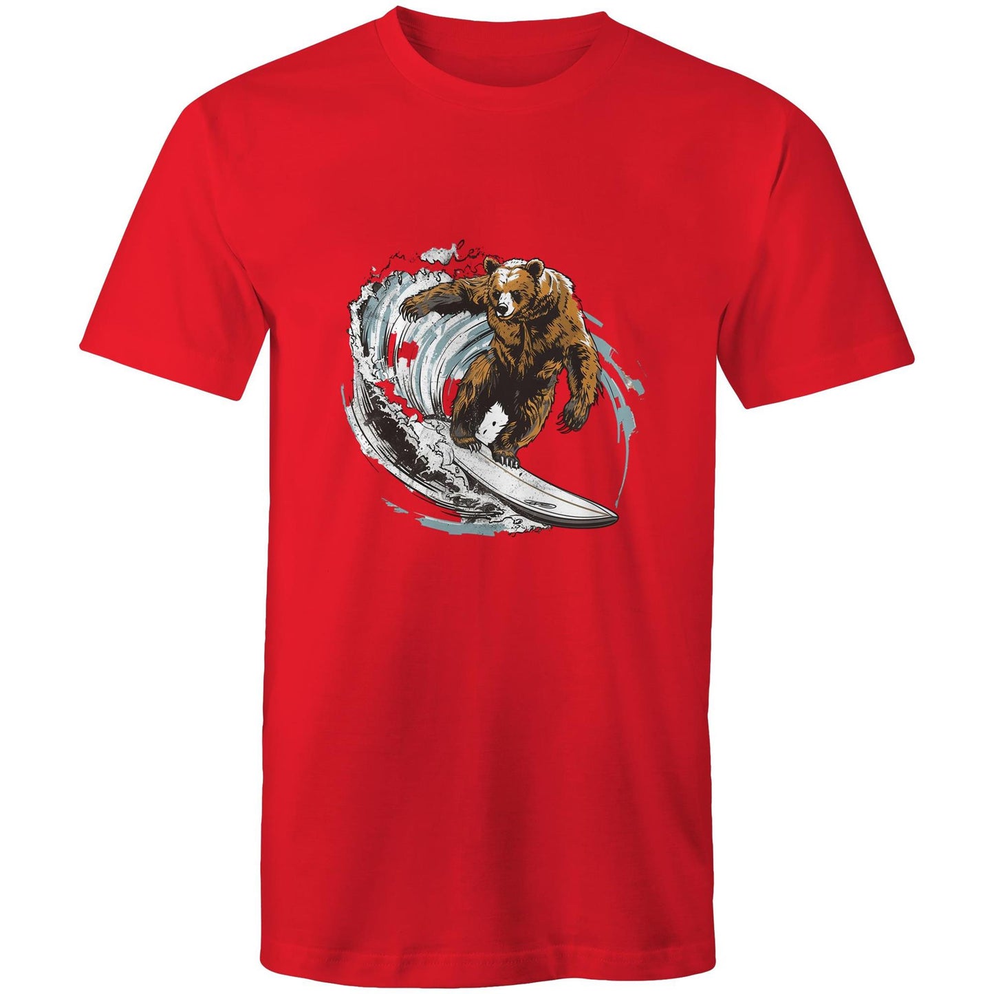 Men's Earthfolk T shirt - Grizzly Surfer - The Crescent Moon