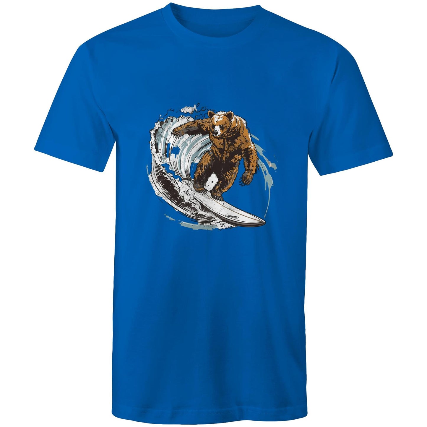 Men's Earthfolk T shirt - Grizzly Surfer - The Crescent Moon