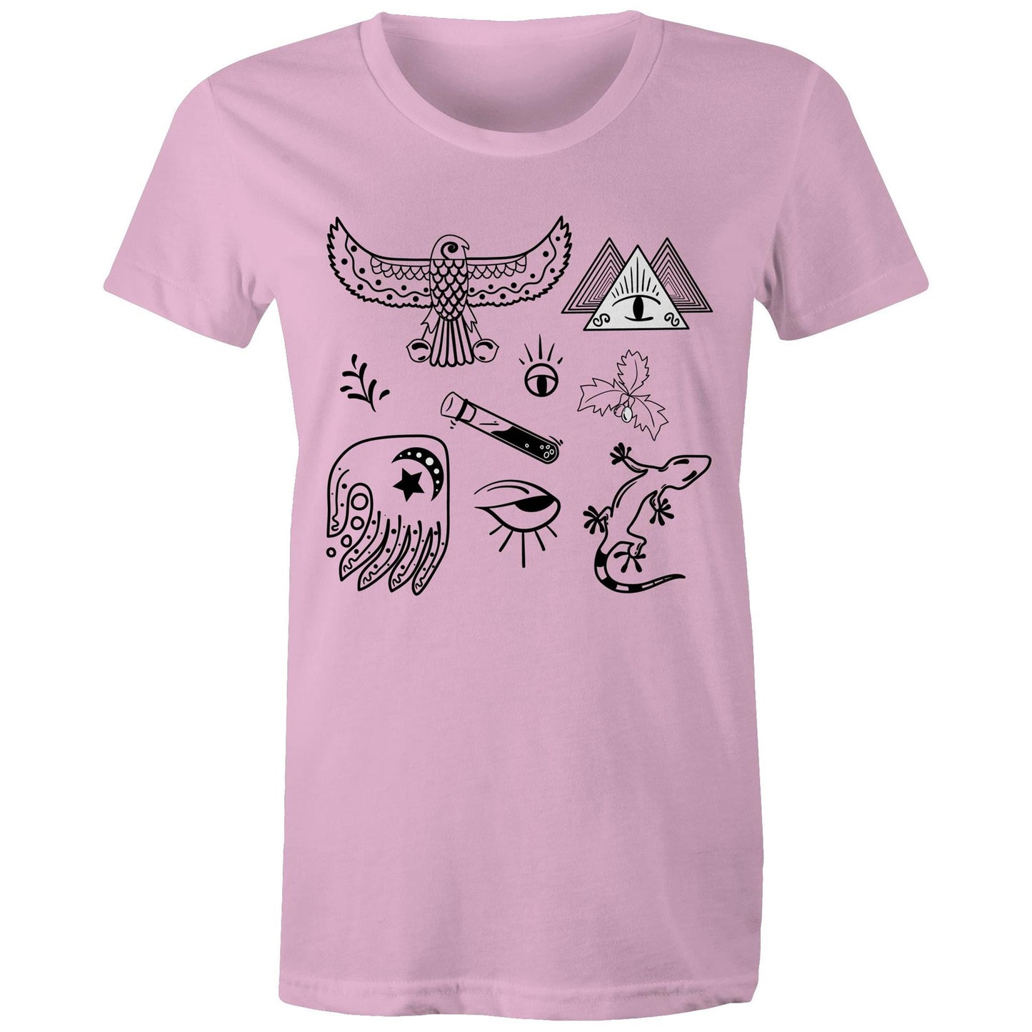Women's Earthfolk Printed T shirt - Mystic - The Crescent Moon
