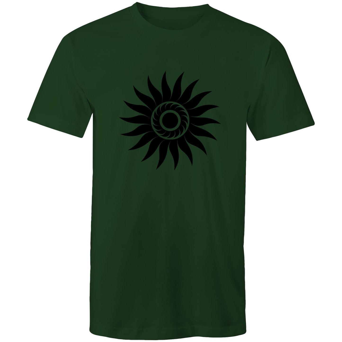 Men's Earthfolk T shirt - Spiral Sun - The Crescent Moon