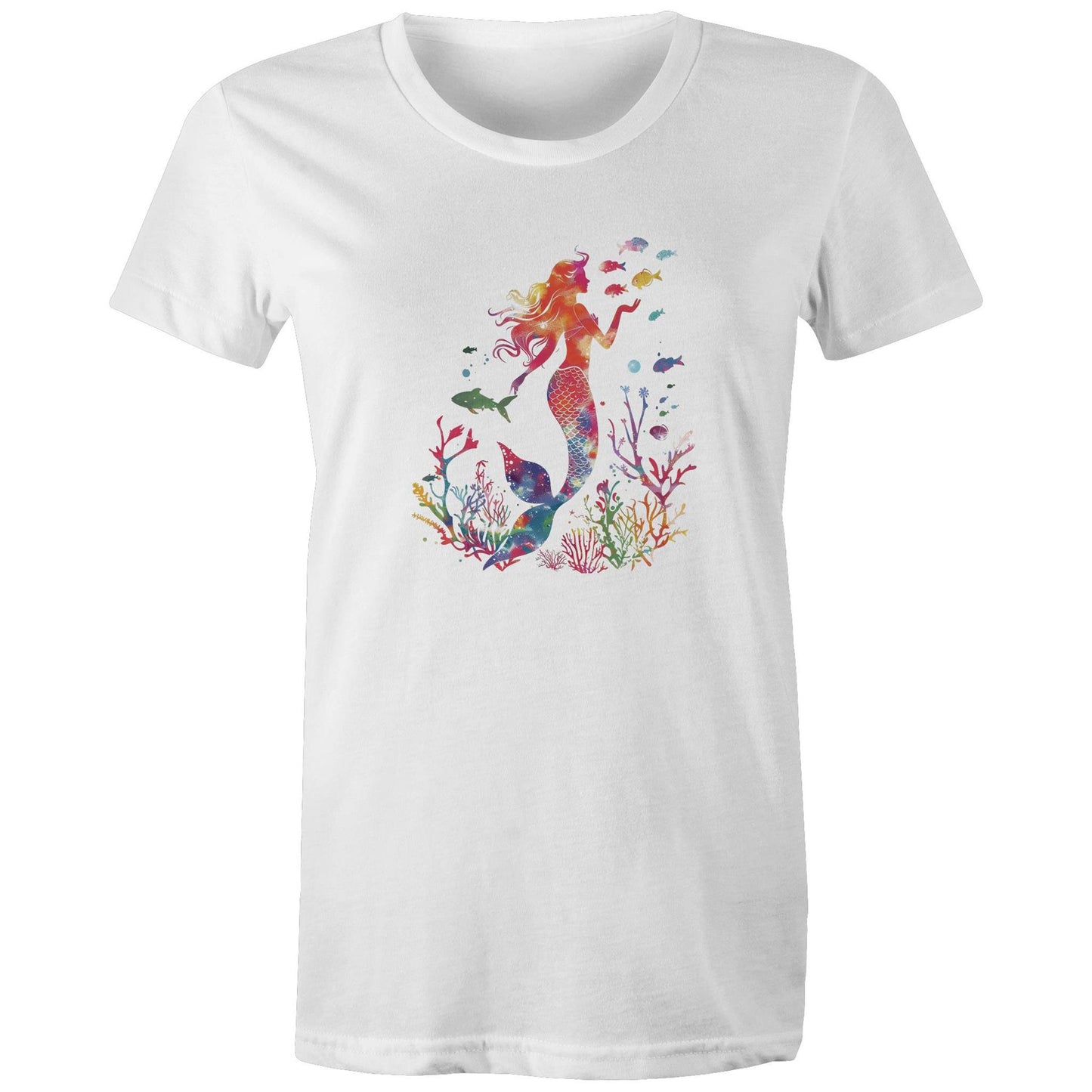 Women's Earthfolk Printed T shirt - Colourful Mermaid