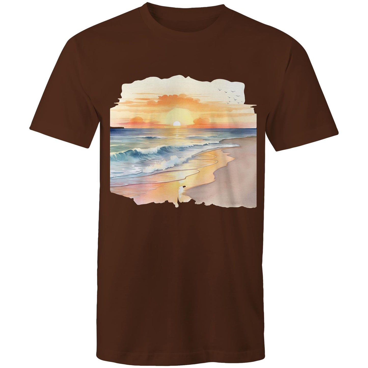 Men's Earthfolk Printed T shirt - Water colour Sunset - The Crescent Moon