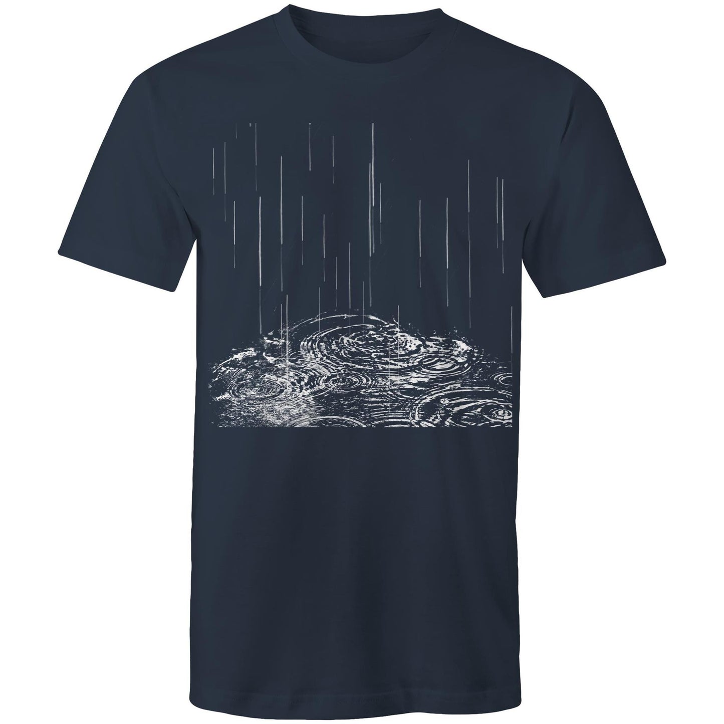 Men's Earthfolk Printed T shirt - Rain Drops - The Crescent Moon
