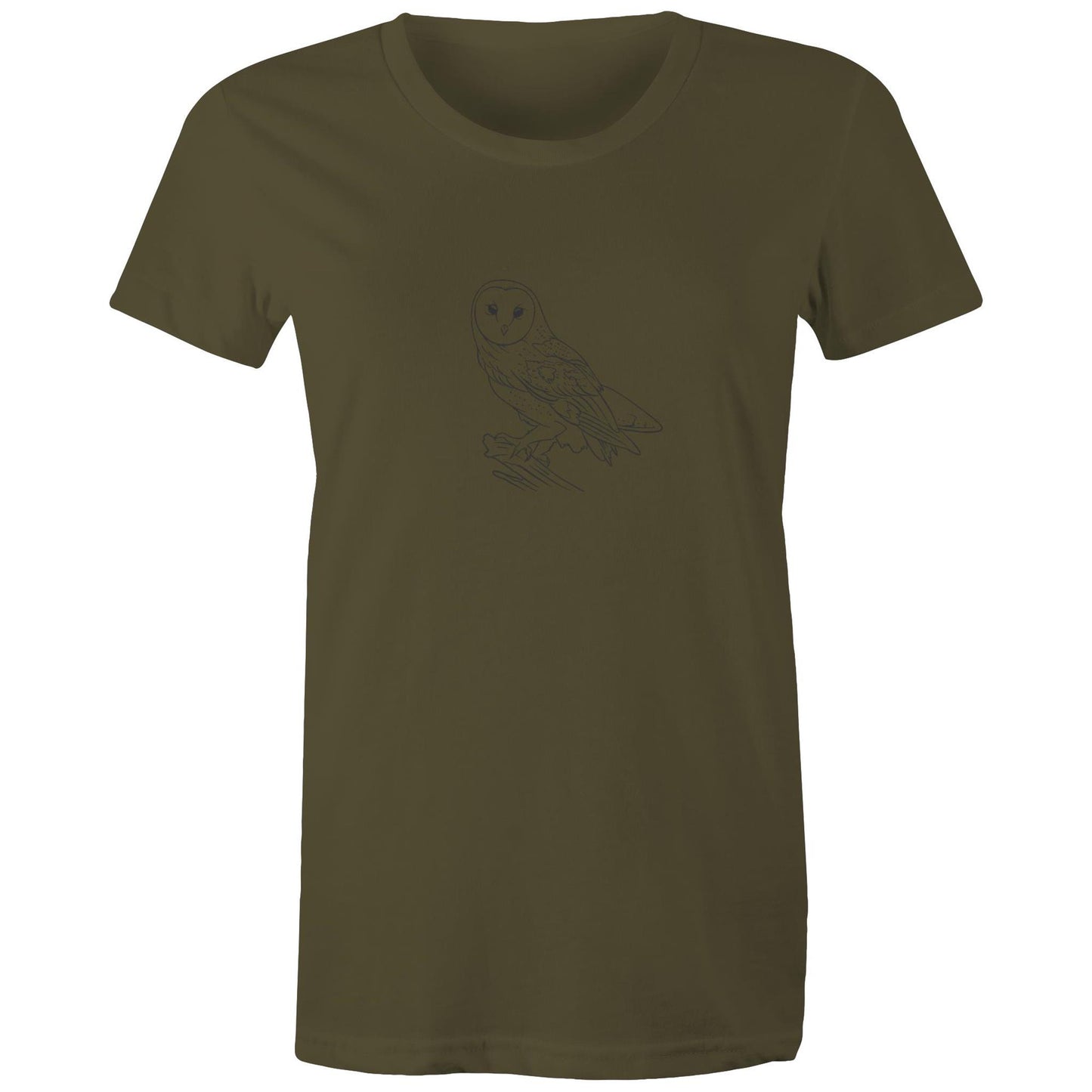 Women's Earthfolk Printed T shirt - Owl Sketch
